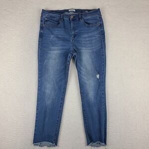 Nicole Miller Jeans Womens 12 Blue SOHO High Rise Skinny Crop Medium‎ Wash Denim